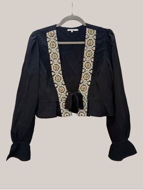 Tularosa Beaded Embellished Open Blouse